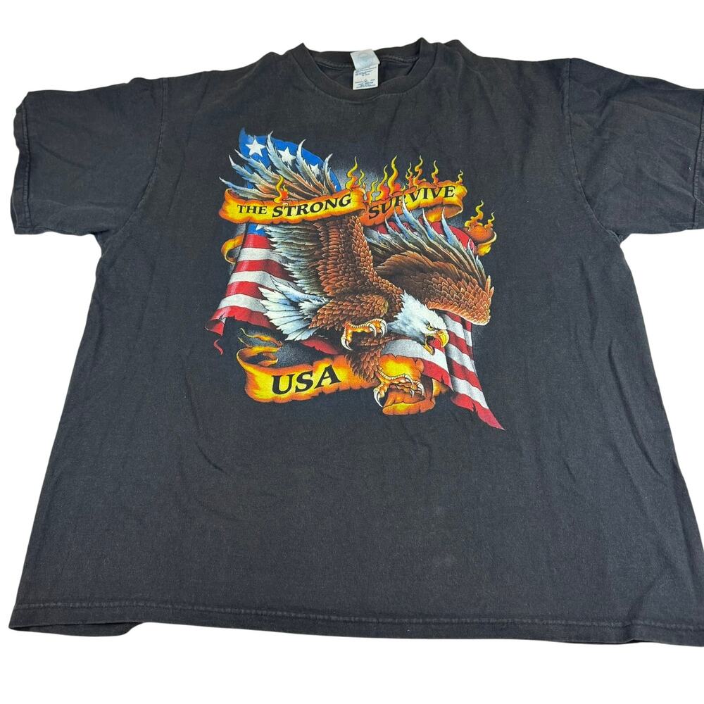 Vintage Y2K Eagle USA Graphic T-Shirt - Size XL